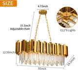 Crystal Chandeliers for Dining Room,Gold Chandeliers Modern Crystal Chandelier