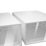 24pcs/set Transparent Plastic Shoe Case, Organizer Drawer Shoe Rack White
