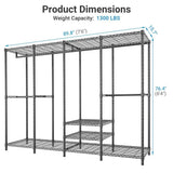 V40C Plus Heavy Duty Clothes Rack with Oxford Fabric Cover, Extra Large