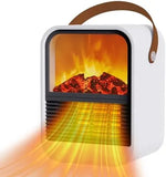 Portable Mini Electric Fireplace Heater with 3D Flames for Bedroom, Office
