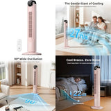 T Tower Fan-, Bladeless Oscillatg Fan with Remote, 6 Speeds and 4 Modes