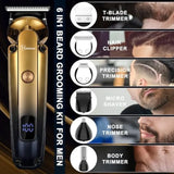 Men's Beard Trimmer Kit Electric Razor Shaver Professional Hair Clipper with Zero Gapped TBlade Nose Ear Beard