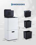 16 Gal Dual Trash Can for Kitchen with Compost Bin, 2 Compartment (33L + 28L) Stainless Steel Recycling Bin Combo, Garbage Can with Removable
