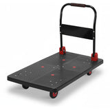 2 IN 1 Silent TPR Wheels Hand Trucks W/Steel Wire Fence Fold Pull Goods Cart