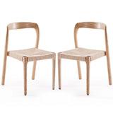 Farini Set of 2 Ash Wood Stackable Dining Chair Mid Century Modern