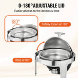 SucceBuy Roll Top Chafing Dish Buffet Set 6 Qt 2 Pack Stainless Steel Chafer