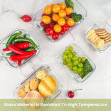 8pcs Glass Food Storage Containers Set Lunch Box Leakproof Airtight Microwave & Oven