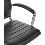 High-Back Swivel Oice Chair with Lumbar Support, Ergonomic Ribbed aux Leather