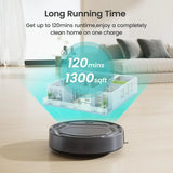2200Pa Suction Robot Vacuum, 120 Min Runtime, WiFi / App/Alexa
