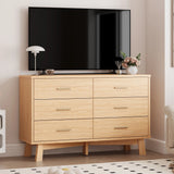 Rustic Farmhouse 6-Drawer Double Dresser, Dresser for Bedroom