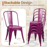 Furmax Metal Dining Chair Indoor-Outdoor Use Stackable Classic Trattoria Chair Chic Dining Bistro Cafe