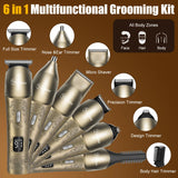 Hatteker 6 in 1 multifunction hair trimmer rechargeable wireless electric baber haircut