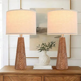 Nightstand Lamp Bedside Lamps Set of 2 Vtage Rustic Farmhouse Table Lamp