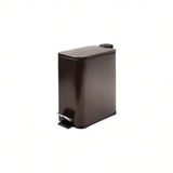 Stainless Steel Step Pedal Trash Can With Lid 5L Round Bathroom Kitchen Waste Bin