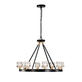 Wagon Wheel Chandelier Farmhouse Modern Small Crystal Round Chandelier
