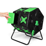 140L Dual Chamber Compost Bin Fast Assemble Tumbling Composting Tumbler