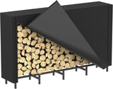 5.3ft Firewood Rack with Cover for Outdoor Fireplace Log Storage