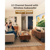 Sound Bar w/ Wireless Subwoofer, 240W Peak Power, VoiceMX and BassMX