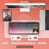 MAMBASNAKE x FREEWOLF M87 75% Wireless Membrane Keyboard  Silent Rainbow Backlit Bluetooth
