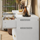 Fluted Dresser for Bedroom with 8 Drawers with Metal Handle