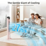 T Tower Fan-, Bladeless Oscillatg Fan with Remote, 6 Speeds and 4 Modes