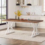 Tribesigns Dining Table for 6 People, 70.8-Inch Rectangular Wood Dining Table