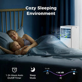 8000 BTU Portable Air Conditioner with Dehumidifier&Fan Sleep Mode & 24H