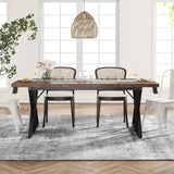 Tribesigns Dining Table for 6 People, 70.8-Inch Rectangular Wood Dining Table