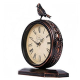 8-Inch Antique Mantel Clocks for Living Room, Retro Table Metal Silent