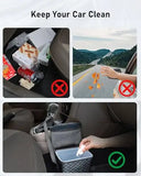 Black Quilted PU Leather Car Trash Bin With Integrated Tissue Dispenser, Leakproof Mini Garbage Holder Featuring Adjustable