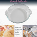 Glass Pie Plates Set of 2, 7-Inch Baking Dishes with Handles, Oven & Freezer Safe