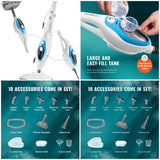 PurSteam 10-in-1 Steam Mop w/ Detachable Handheld Steam Cleaner for Tile