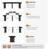 Expandable Round Dining Table, 38.6-110.2, Seats 2-12, Storage Included