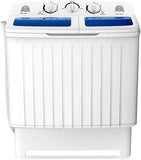 RV/Apartment/Dorm Use, Plastic, Blue+White, 20Lbs Capacity Portable Twin Tub Washing Machine