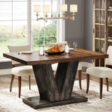 Tribesigns 47-Inch Dining Table for 4-6, White Kitchen Dinner Table with Heavy Duty Pedestal