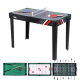 4-In-1 Multi Game Table with Football Billiards Ice Hockey Table Tennis