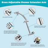 Hibbent Rain Shower Head, 13'' High Pressure Rainfall Square 5 Spray Mode Showerhead with