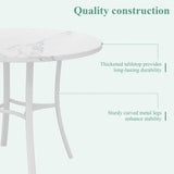 36" Round Dining Table or 4, aux Marble Dinette with Metal e or Kitchen, Aparent