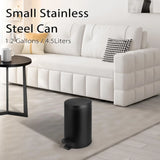 TIPGO 1.2 Gallon Small Trash Can with Lid 4.5L Mini Step Bin Stainless Steel