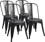 Furmax Metal Dining Chair Indoor-Outdoor Use Stackable Classic Trattoria Chair Chic Dining Bistro Cafe