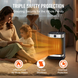 SucceBuy Electric Space Heater with Thermostat Remote Control for Desk