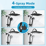 Upgraded 13'' Shower Head Combo, High Pressure 5 Spray Rainfall Showerhead, 10 Spray Mode Handheld,