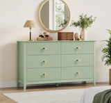 Dresser for Bedroom w/ 6 Drawers, 54" Extra Wide Modern Chest of Drawers