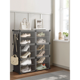 SONGMICS Shoe Rack, 6 Cubes With Doors, 24 Pair For Bedroom,  Plastic