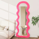 Full Length Mirror, 63" x 24" Floor Mirror, Irregular Wavy Mirror