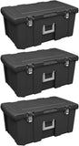 3-Pack Under-Bed Storage Bags Wheeled Lockable Plastic Bins w/Lids Black