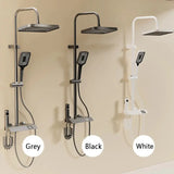 Bathroom Shower Full Set Black White Gray Bathtub Shower System Rain Pressurized Digital LED Shower MD DC PRINT