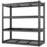 4-Tier Metal Garage Shelves 46x24x72in Adjustable Heavy Duty Steel for Warehouse Workshop