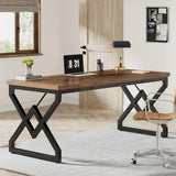 Tribesigns 63" Large Industrial Executive Desk with Extra Thickened Tabletop & Metal Frame