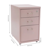 3 -Tiers  Vertical File Cabinet Metal Mobile File Cabinet with Lock Filing Cold-rolled Steel Cabinet Under Desk